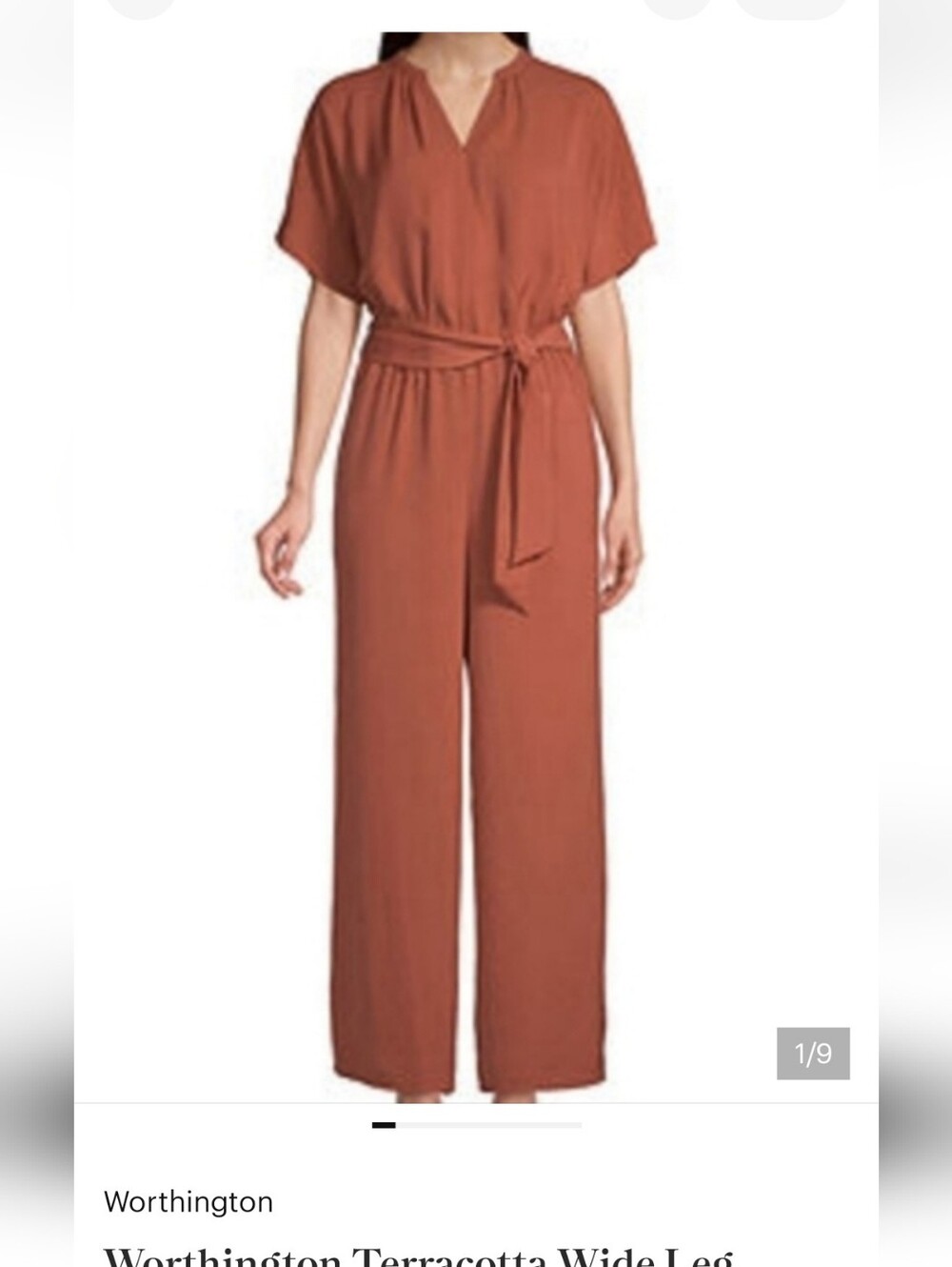 Worthington Terracotta Wide Leg Jumpsuit. NWT - Picture 10 of 10